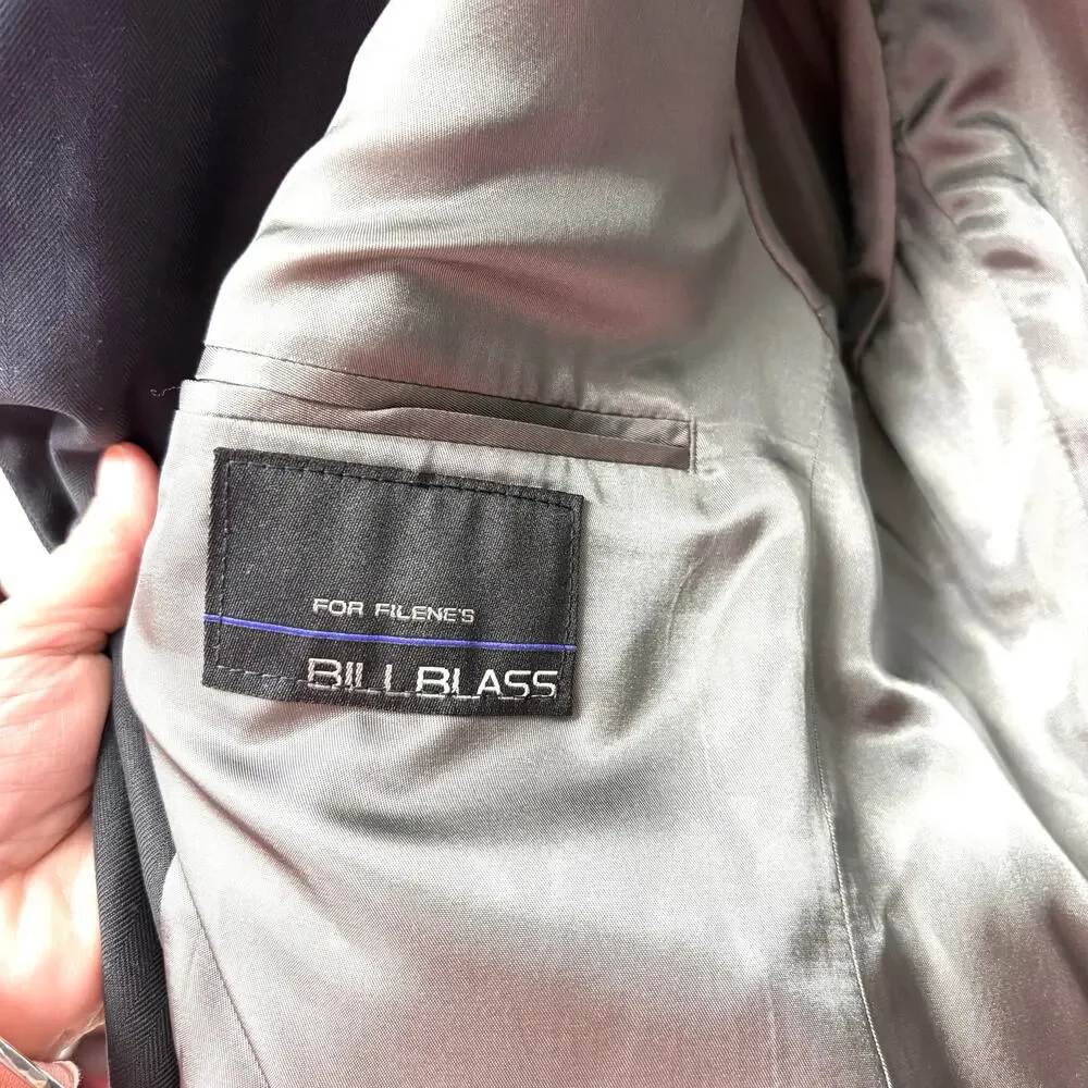 Bill Blass for Filenes Blazer, Black Silk 3 Button, Men's Size 42 S Vintage
